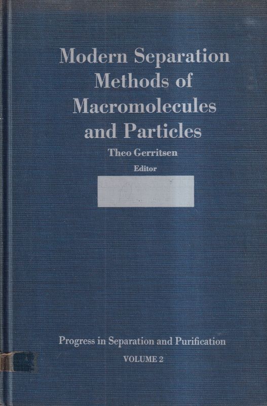 Gerritsen,Theo  Progress in Seperation and Purification,Volume 2:Modern Seperation Met 