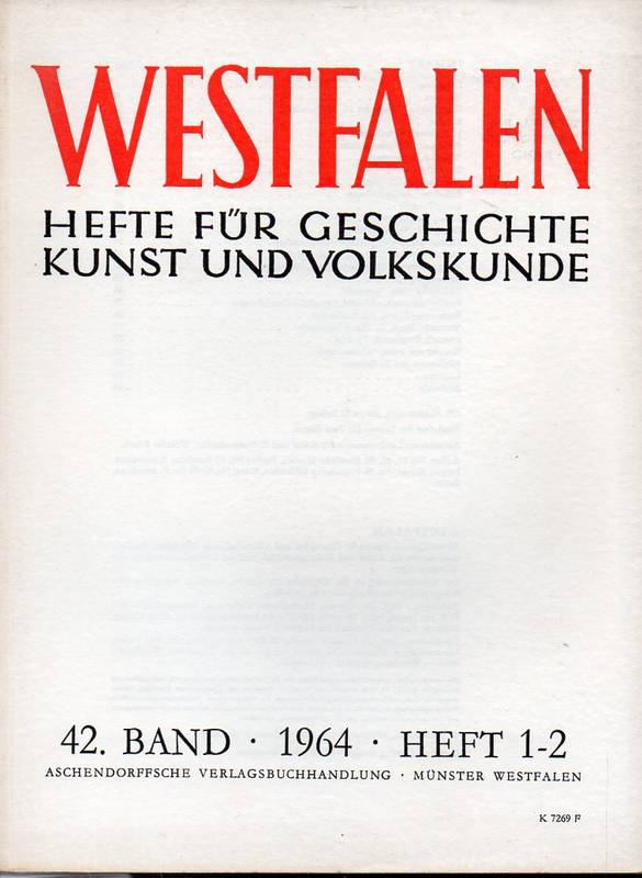 Westfalen  Westfalen 42.Band 1964 Hefte 1-2, 3 und 4 (3 Hefte) 