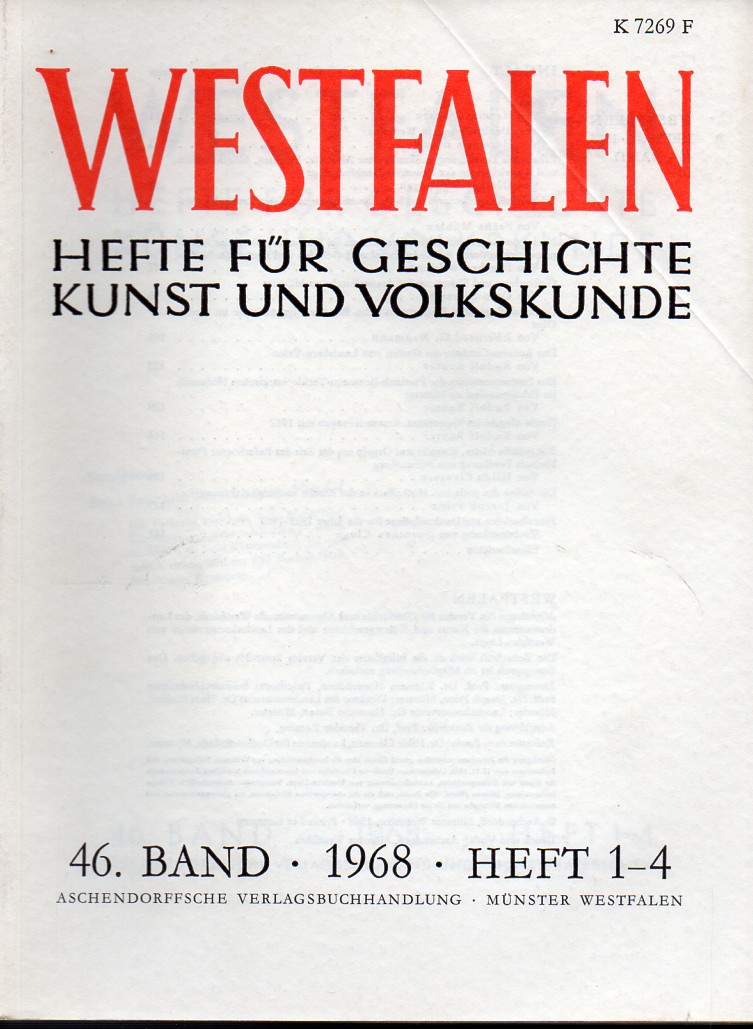 Westfalen  Westfalen 46.Band 1968 Hefte 1-4 (1 Band) 