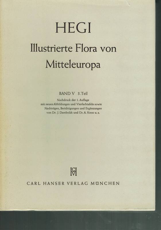 Hegi,Gustav  Illustrierte Flora von Mitteleuropa.Band V. Teil 3 Dicotyledones 
