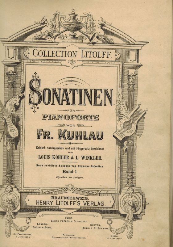 Kuhlau,Fr. und J.W.Harmston und weitere  Sonatinen für Pianoforte Band 1 