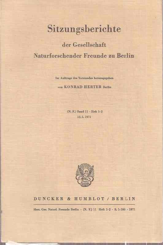 Herter,Konrad (Hsg.)  Sitzungsberichte 1971 der Gesellschaft Naturforschender Freunde zu 
