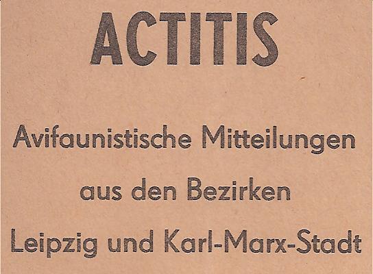 Größler,Kurt+Klaus Tuchscherer (Hsg.)  Actitis Avifaunistische Mitteilungen aus dem Bezirk Leipzig und 