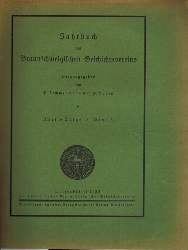 Braunschweigischer Geschichtsverein  Jahrbuch des Braunschweigischen Geschichtsvereins 2.Folge Band 3 