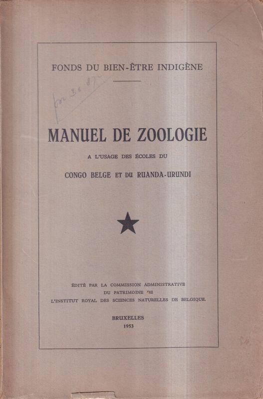 Manuel de Zoologie  A l´usage des ecoles du congo Belge et du Ruanda-Urundi 