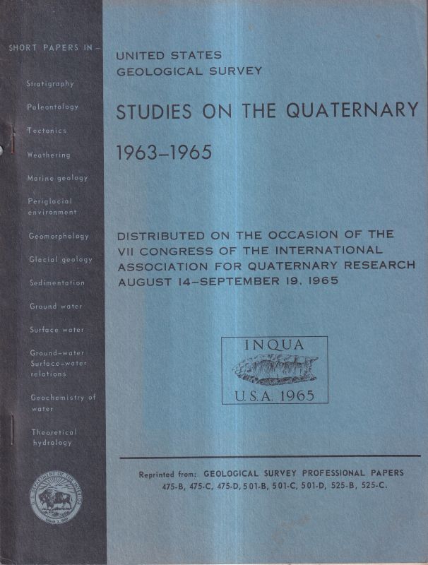 Studies on the Quaternary 1963-1965  United States Geological Survey:VII.Congress for Quaternary Research 