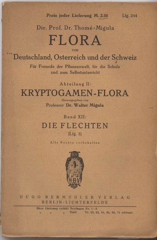 Migula,Walter (Hsg.)  Flora von Deutschland, Österreich und der Schweiz Abteilung II: 