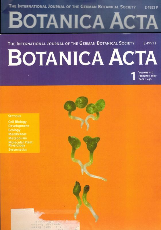Botanica Acta  Botanica Acta Volume 110 Jahr 1997, Heft 1 bis 6 (6 Hefte) 