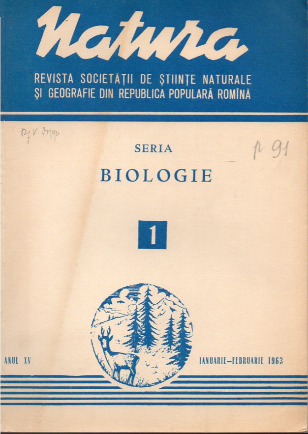 Republica Populara Romina  Natura Seria Biologie 1 Anul XV Januarie-Februarie 1963 
