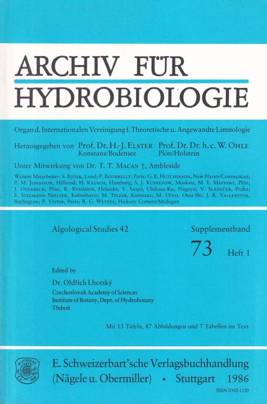 Archiv für Hydrobiologie  Archiv für Hydrobiologie Algological Studies 42 Supplementband 73 