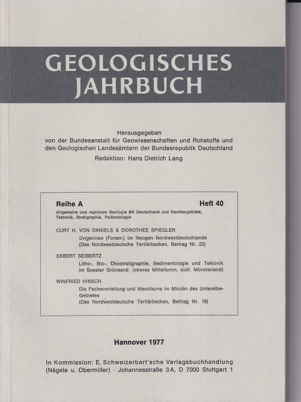Geologisches Jahrbuch  Geologisches Jahrbuch Reihe A Heft 40, 1977 