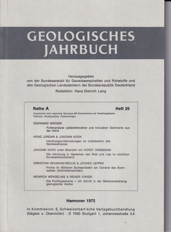 Geologisches Jahrbuch  Geologisches Jahrbuch Reihe A Heft 29 