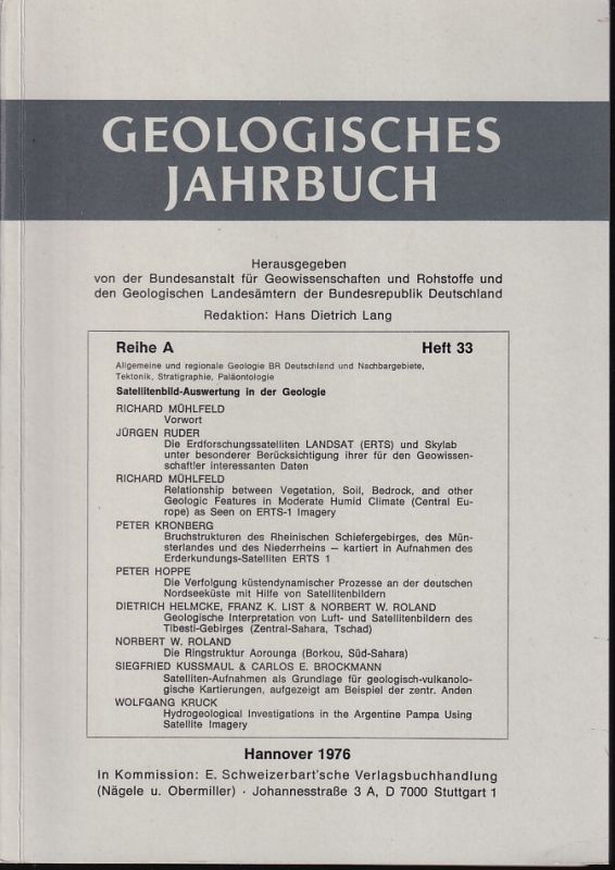 Geologisches Jahrbuch  Geologisches Jahrbuch Reihe A Heft 33 