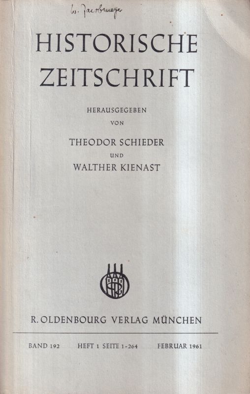 Historische Zeitschrift  Historische Zeitschrift Band 192, 1961 Heft 1 (1 Heft) 
