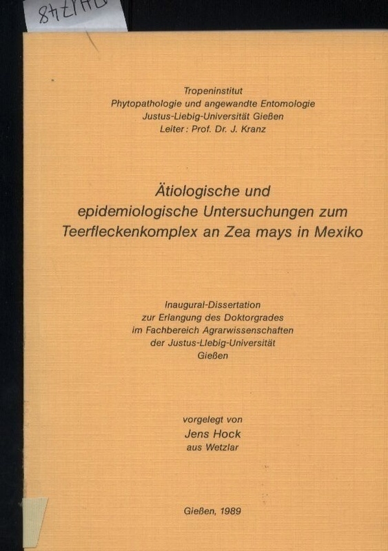 Hock,Jens  Ätiologische und epidemiologische Untersuchungen zum 