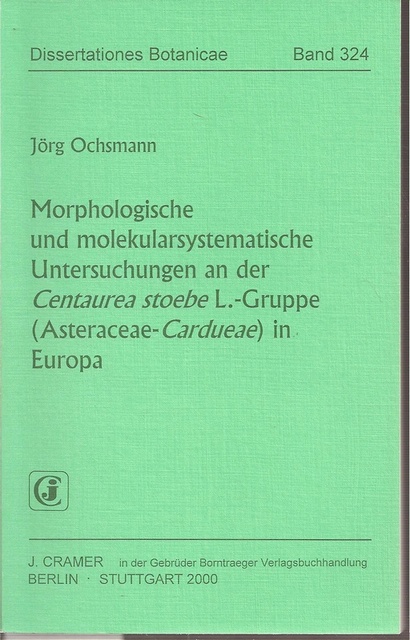 Ochsmann,Jörg  Morphologische und molekularsystematische Untersuchungen an der 