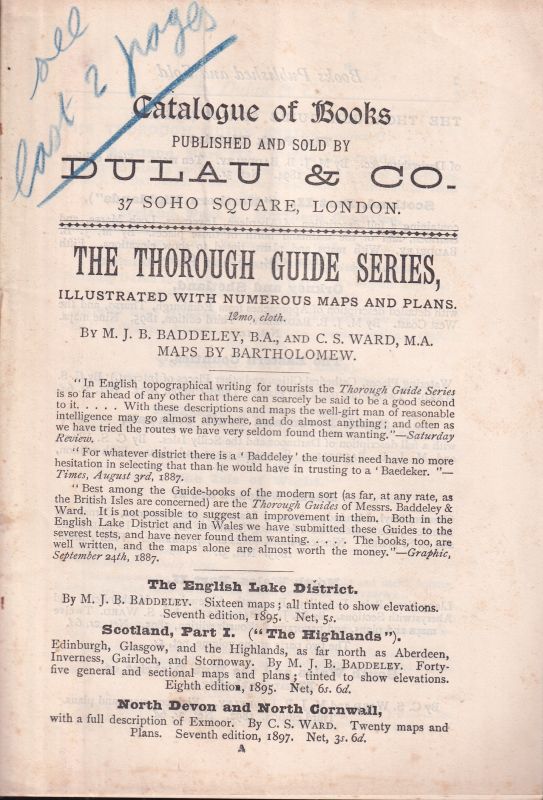 Dulau & Co.  Catalogue of Books Published and sold by Dulau & Co. 