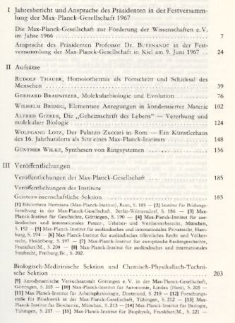 Max-Planck-Gesellschaft  Jahrbuch 1967 