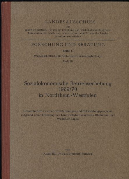 Burberg,Paul-Helmuth  Sozialökonomische Betriebserhebung 1969/70 in Nordrhein-Westfalen 