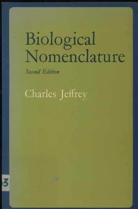 Jeffrey,Charles  Biological Nomenclature 