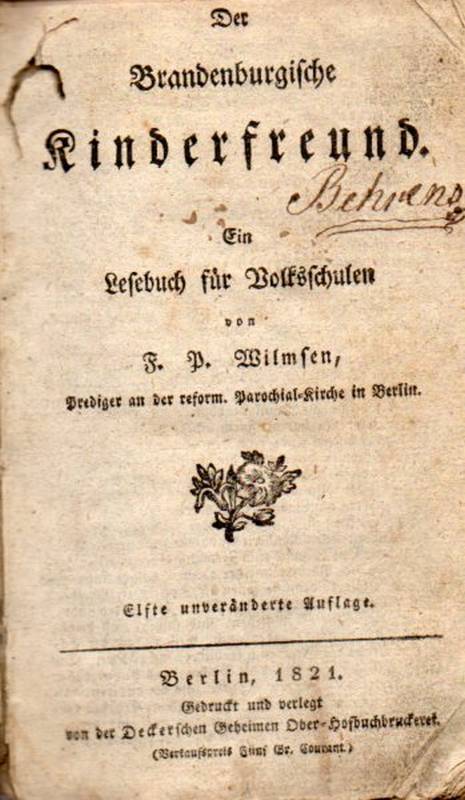 Wilmsen,F.P.  Der Brandenburgische Kinderfreund 