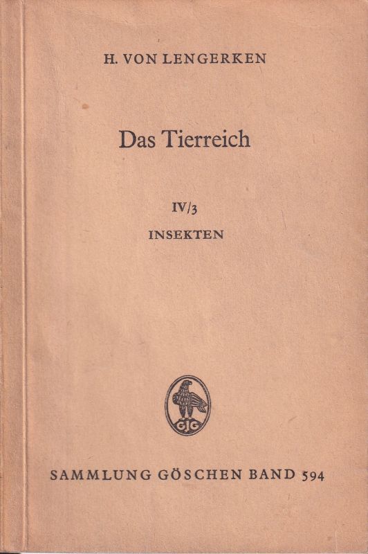 Lengerken,H.von  Das Tierreich (3.Insekten) 