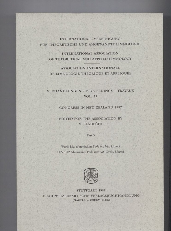 Internationale Vereinigung für theoretische und  angewandte Limnologie. Vol. 23. Part 1-4. (4 Bde.) 