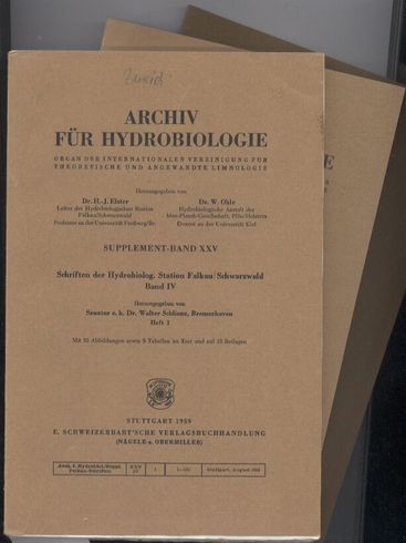 Archiv für Hydrobiologie  Archiv für Hydrobiologie Supplementband XXV, No. 1-4 (3 Hefte) 
