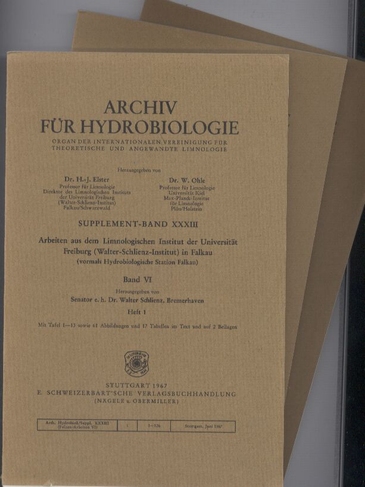 Archiv für Hydrobiologie  Archiv für Hydrobiologie Supplementband XXXIII, No. 1-3/4 (3 Hefte) 