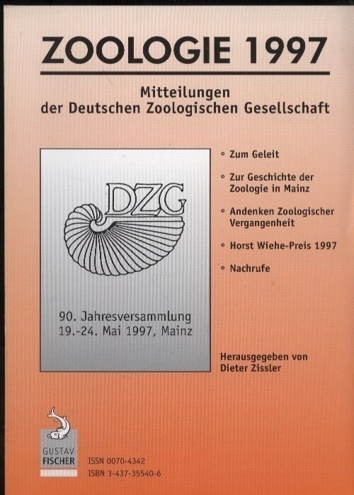 Zissler,Dieter (Hsg.)  Zoologie 1997 