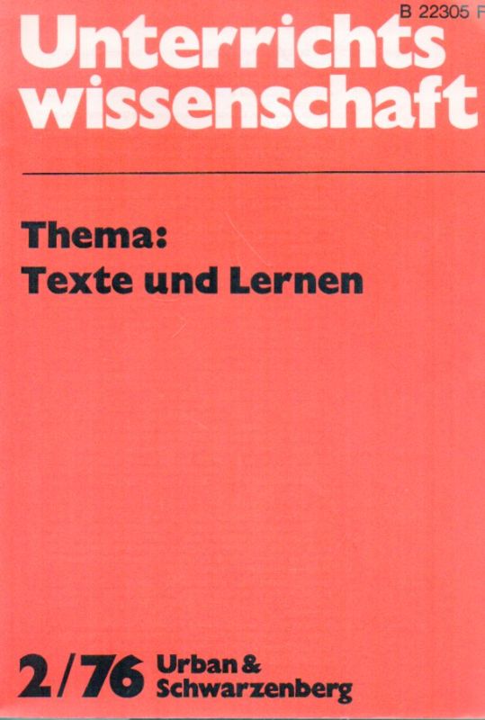 Plickat,Hans-Heinrich (Hsg.)  Texte und Lernern 