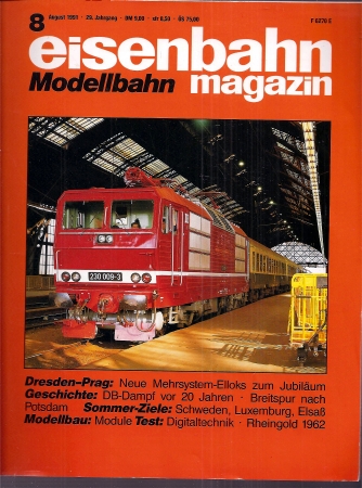 eisenbahn Modell magazin  eisenbahn Modell magazin 29.Jahrgang, Heft Nr. 8 / 1991 