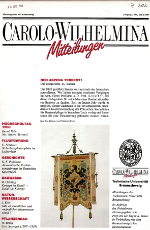 Technische Hochschule Braunschweig  Jahrgang XXIV, Heft I,II und III, 1989 (3 Hefte) 