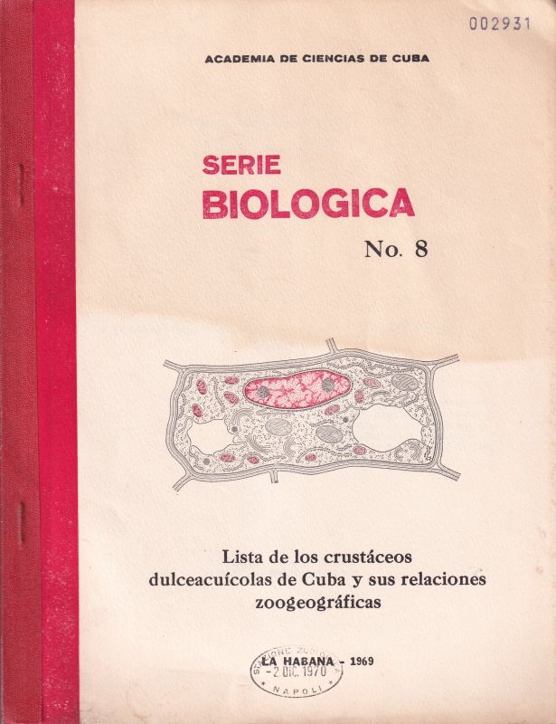 Academia de Ciencias de Cuba  Lista de los crustaceos dulceacuicolas de Cuba y sus relaciones 