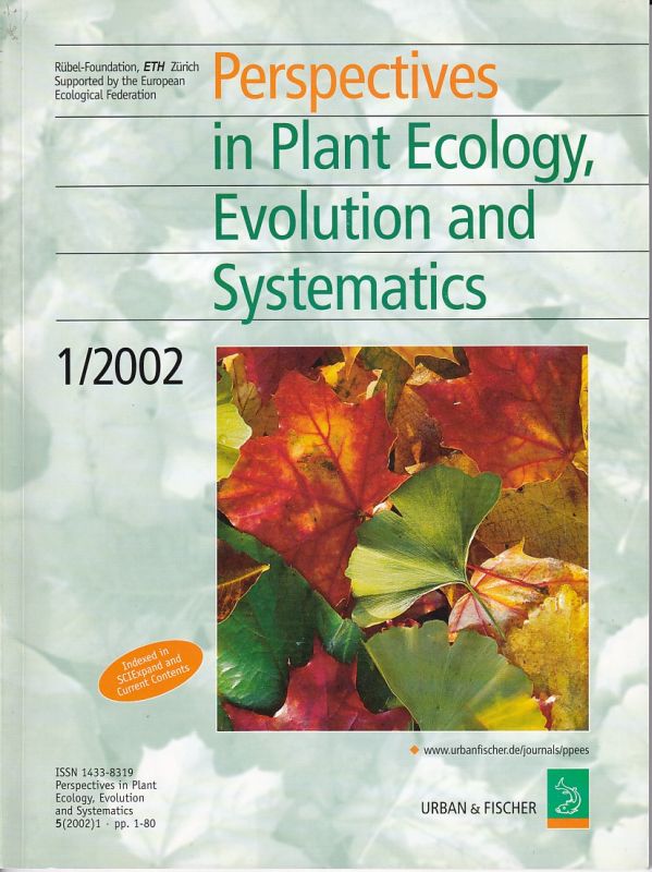 Perspectives in Plant Ecology, Evolution  Perspectives in Plant Ecology, Evolution Volume 5 / Heft 1 / 2002 