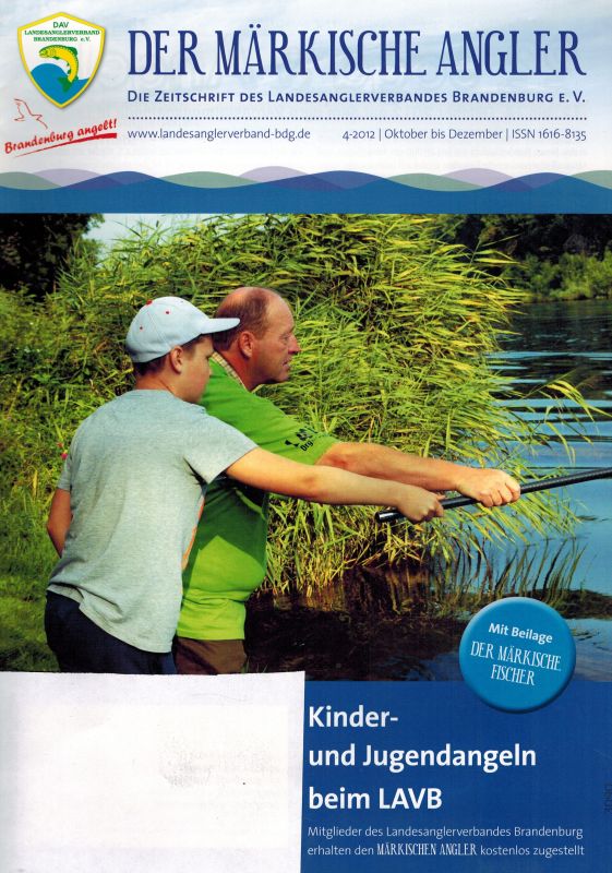 Landesanglerverband Brandenburg e.V.  Der Märkische Angler 2012 Hefte 1 bis 4 (4 Hefte) 
