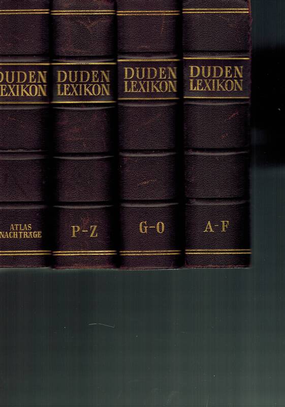 Bibliographisches Institut  Duden-Lexikon in drei Bänden und Band 4: Atlas Nachträge (4 Bände) 