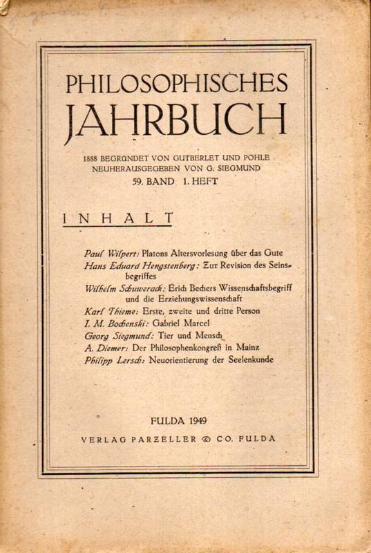 Philosophisches Jahrbuch  59.Band.1949.Heft 1 