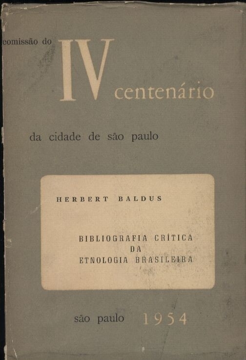 Baldus,Herbert  Bibliografia Critica de Etnologia Brasileira 