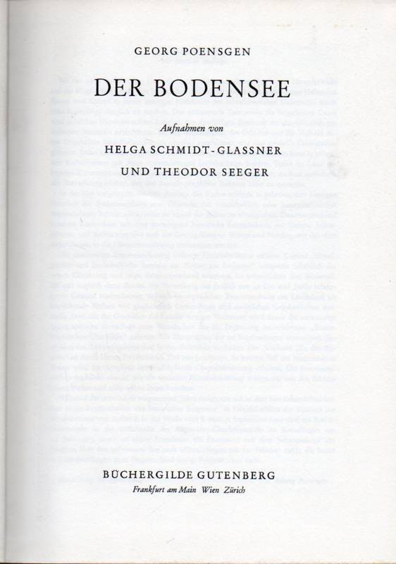 Poensgen,Georg  Der Bodensee 