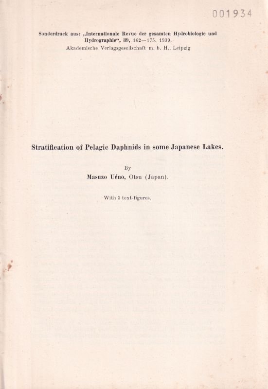 Ueno,Masuzo  Stratification of Pelagic Daphnids in some Japanese Lakes 