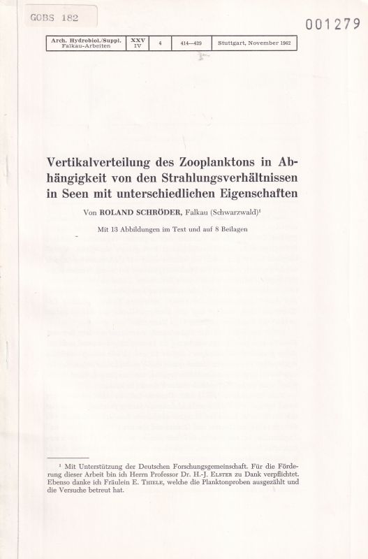 Schröder,Roland  Vertikalverteilung des Zooplanktons in Abhängigkeit von den 