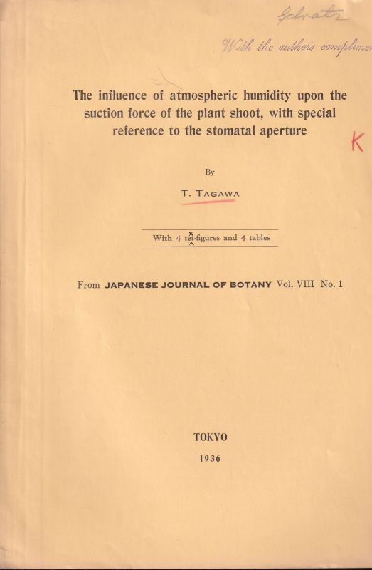 Tagawa,Takashi  The influence of atmospheric humidity upon the suction force of the 