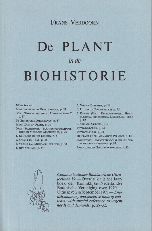 Verdoorn,Frans  De Plant in de Biohistorie 