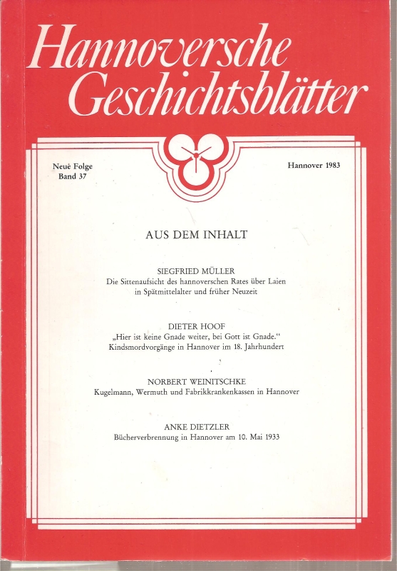 Hannoversche Geschichtsblätter  Neue Folge Band 37.1983 