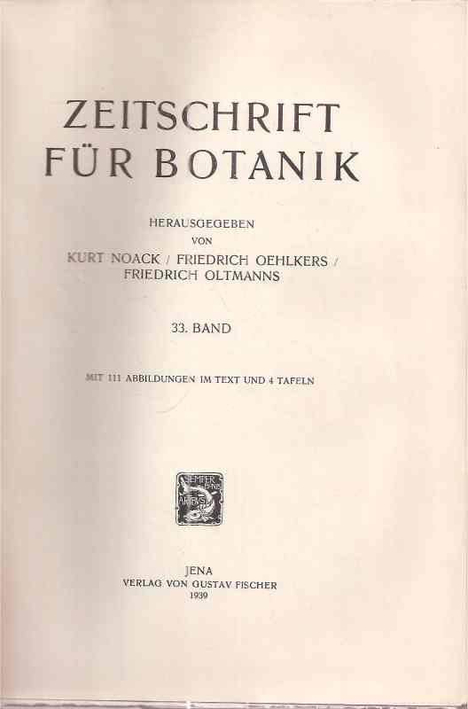 Zeitschrift für Botanik  Zeitschrift für Botanik 33. Band 1939 