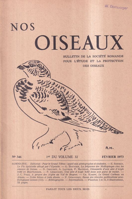 Nos Oiseaux  Nos Oiseaux Volume 32 Heft 1 et 2-3 No. 346 et 347-348 (2 Hefte) 
