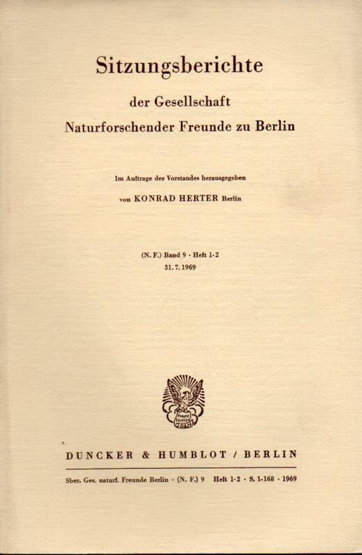 Herter,Konrad (Hsg.)  Sitzungsberichte der Gesellschaft Naturforschender Freunde zu Berlin 