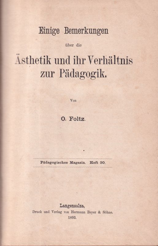 Pädagogisches Magazin  Pädagogisches Magazin (gebunden in 1 Band mehrere Hefte von 1893 