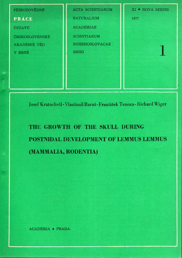 Kratochvil,Josef+Vlastimil Barus+weitere  The Growth of the Skull during Postnidal Development of Lemmus Lemmus 